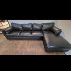 FREE DELIVERY (Natuzzi Leather Sectional)