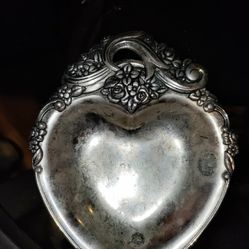 Vintage Heart Shaped Victorian Candy Dish Bowl 