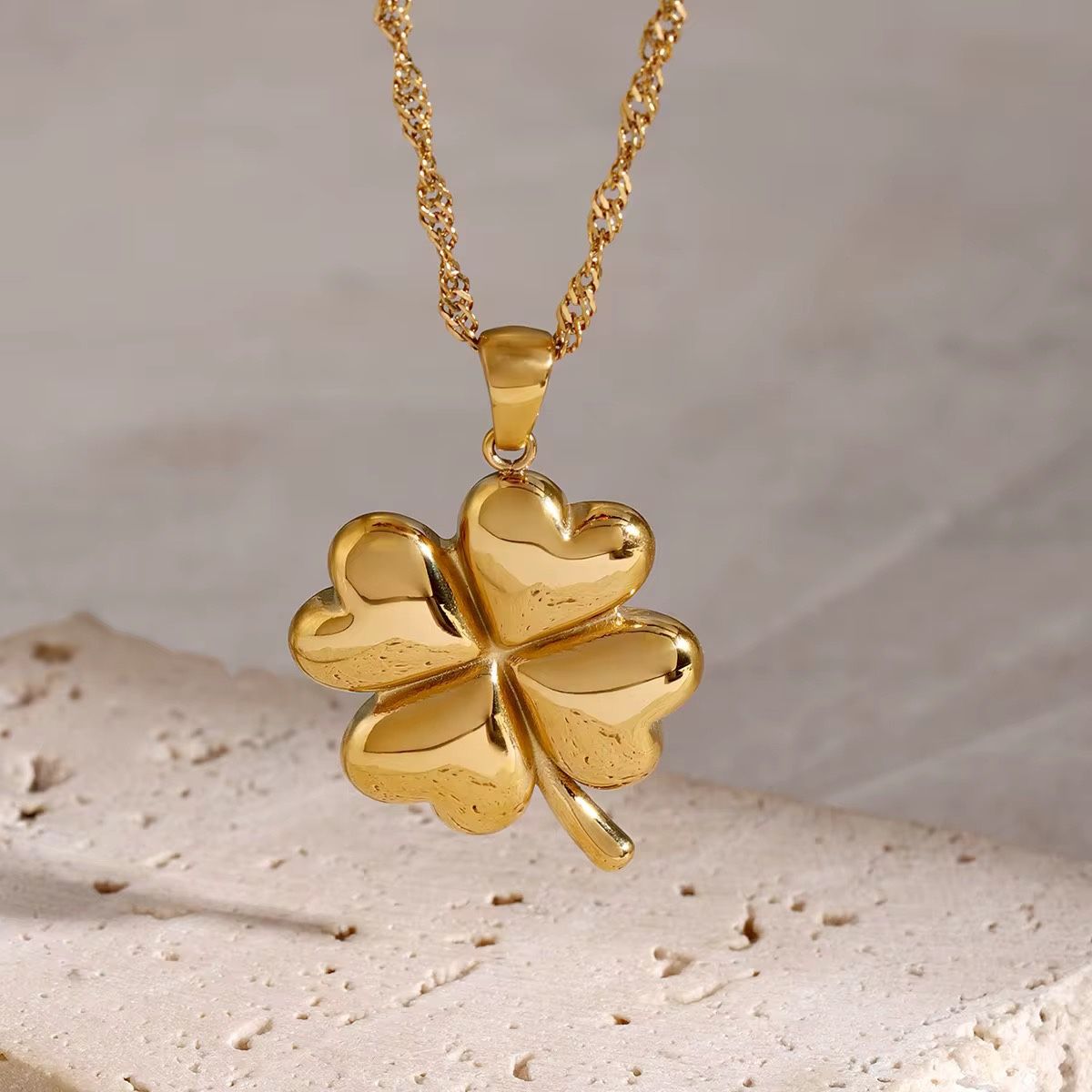 18K Gold Plated Four-Leaf Clover Necklace