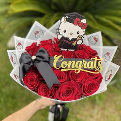 Hello Kitty Rose Bouquet Graduation ramo Rosas 
