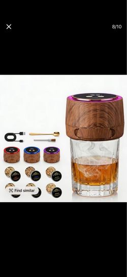 VIXIA Electric Whiskey Smoker Kit Portable - Rechargeable Cocktail Smoke Infuser with 6 Wood Chip Flavors, No Butane Needed