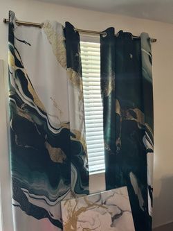 Marble Pattern Window Curtains