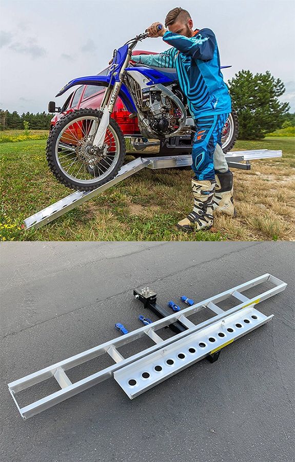 (NEW) $75 Aluminum Foldable Motorcycle Loading Ramp, Scooter, Wheel Chair, Motorbike (Max 450 lbs)