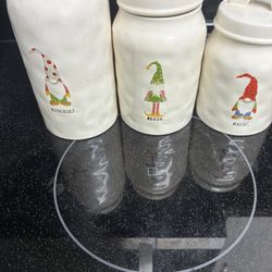 Rae Dunn No Eye Gnomes Canisters
