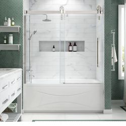 Ove Sedona 60 Bathtub Shower Door Satin Nickel
