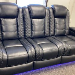 Party Time Midnight LED Power Reclining Sofa with Adjustable Headrest
by Ashley🚛Same Day Delivery💳Financing Options