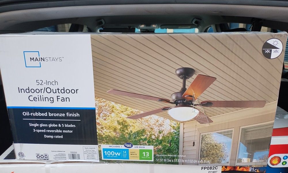 Mainstay 52 Inch Outdoor/Indoor Ceiling Fan