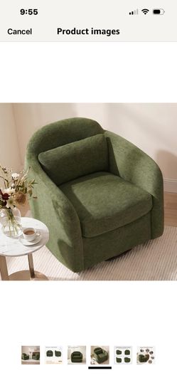 Moss Green Viral Swivel Barrel Chair