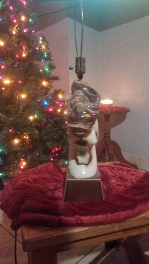 Vintage Mid Century Horse Head Lamp Glazed   Ceramic.         Christmas Gift