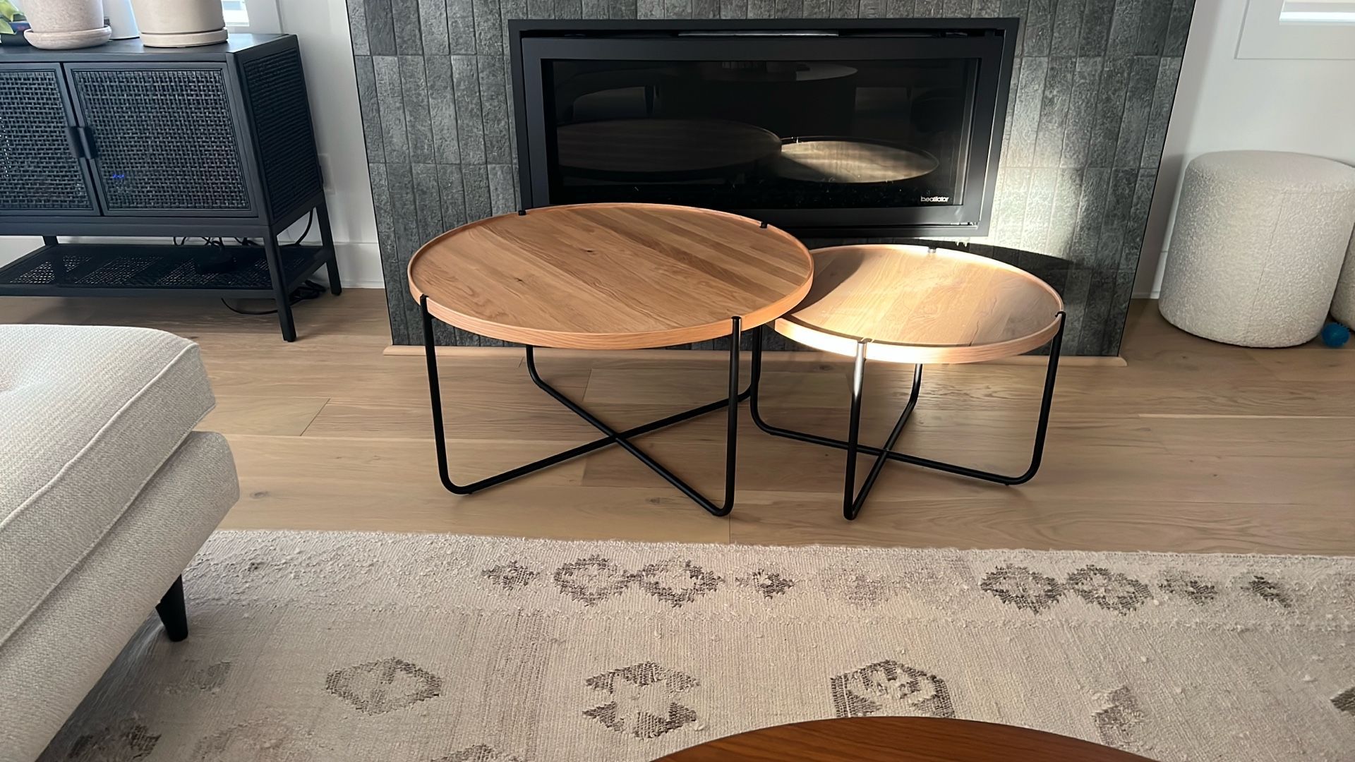 Room and Board Perimeter nesting tables solid oak