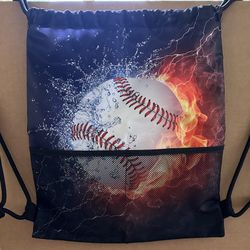 Flaming Baseball Bag