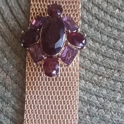 1980s Monet Gold Tone and Ruby Rhinestone Bracelet Chairish
