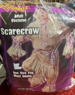 Scarecrow (Wizard of OZ) adult deluxe costume - one size fits most (small Medium large XL) - top pants ties hat