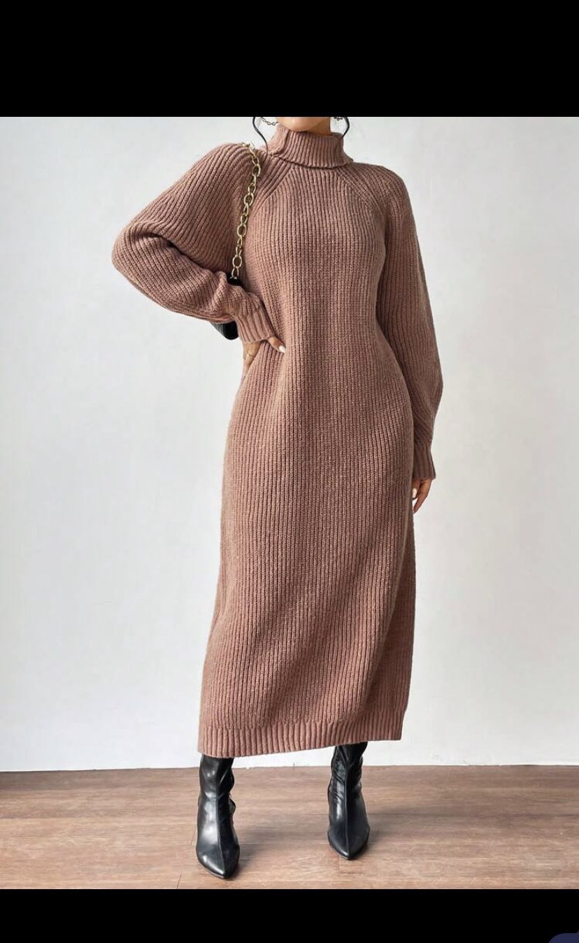 High-necked Sweater Dress