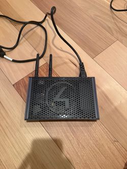 Black Wireless Router with Dual Antennas