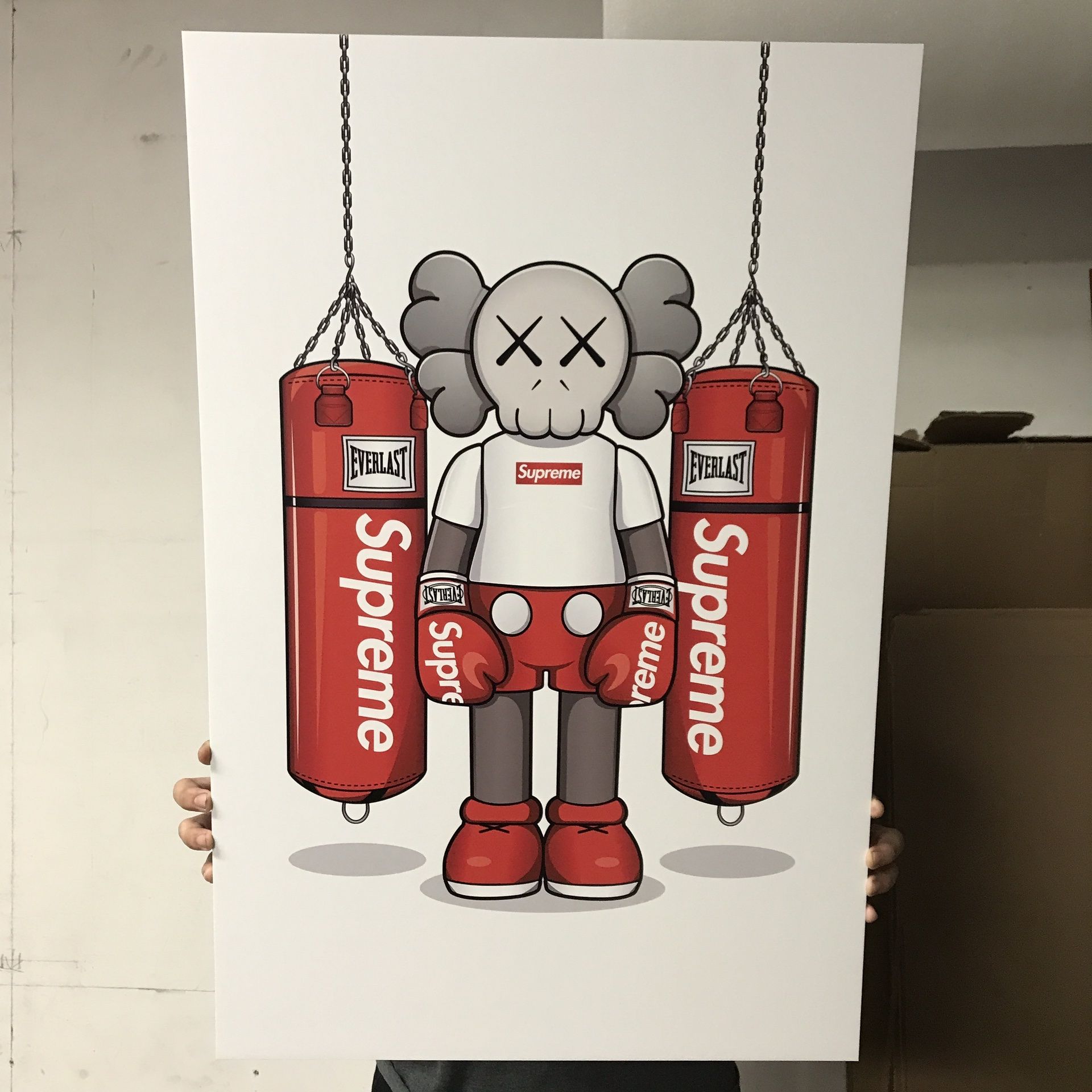 ABE　ポスター　( kaws ape パロディ 現代アート Supreme KAWS Poster Board 20x30 Supreme Bape Ikonick Off White for Sale in