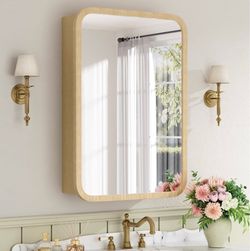 ONLY $65: 20x28 Inch Wood Medicine Cabinet with Mirror for Bathroom, Oak