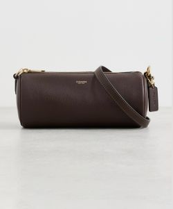 NWT Coach Small Barrel Bag in Leather Handbag CDY80 Brass/ maple