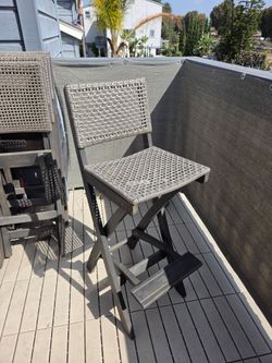 Bar height foldable outdoor chairs/barstools  set of 4