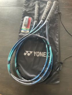 3x Yonex Ezone 98 (2022, 7th gen, Aqua Night), Grip 2 (4 1/4)