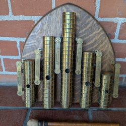 J.C. Deagan Antique Tubular Brass Altar Chimes Early 1900s Church Military