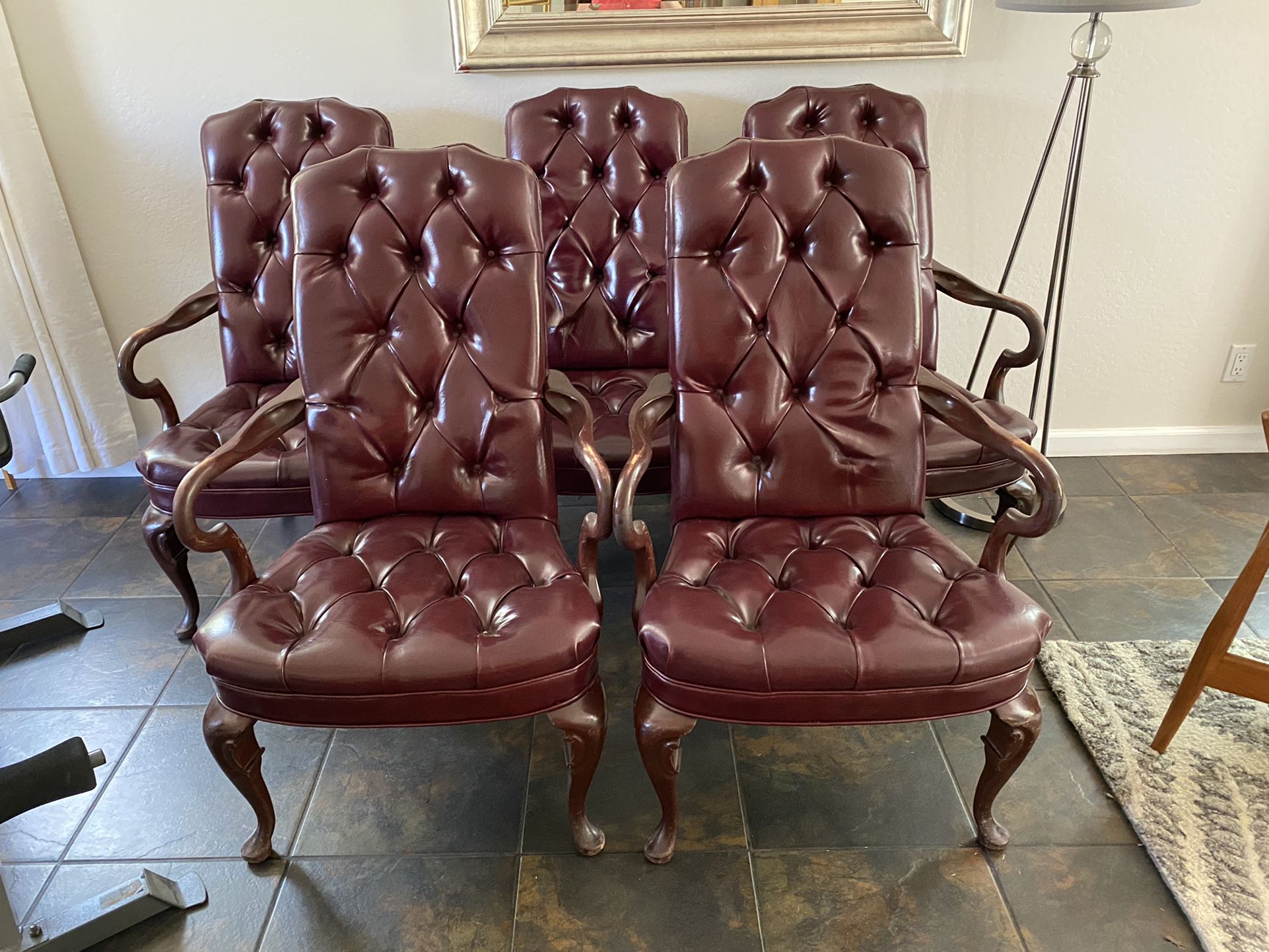 Vintage Burgundy Leather Chairs