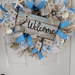 Welcome Pelican Wreath 