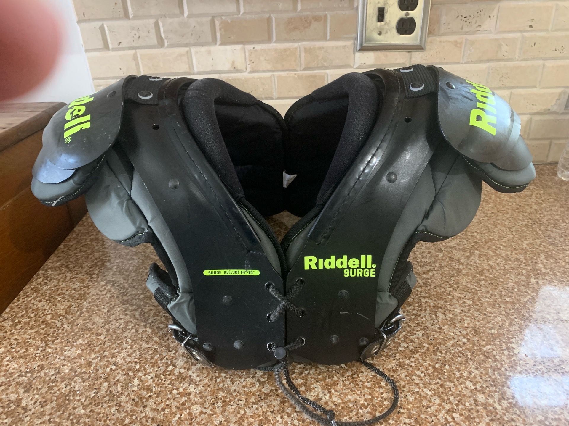 Boys Riddell Surge Shoulder Pads with Back Plate