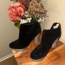 Michael Kors Lesly black suede platform ankle boots 8.5