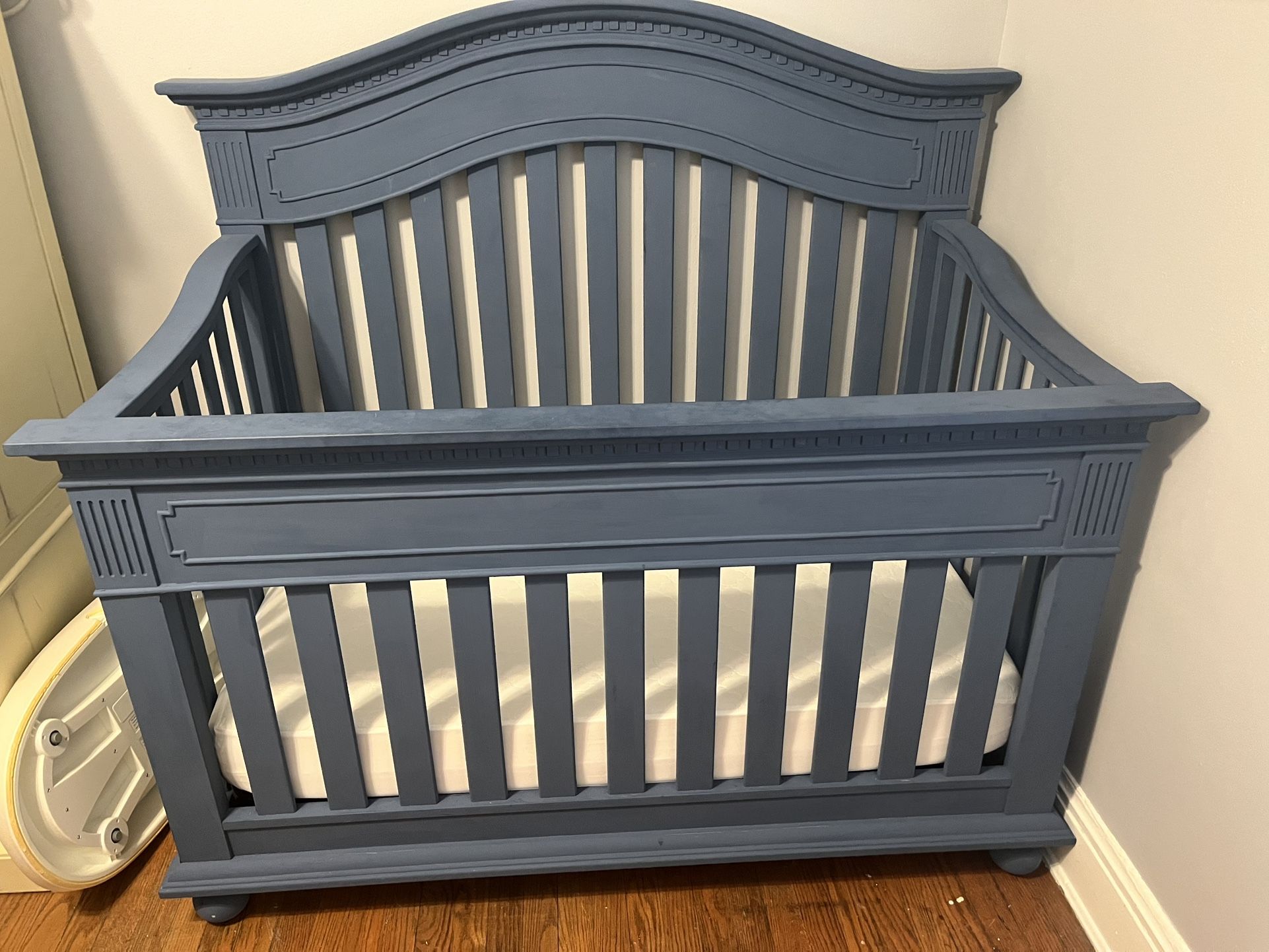 Blue Crib + Mattress