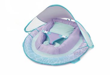 Swimways Infant Spring Float, Baby Pool Float with Canopy & UPF Protection, for Kids 3-9 Months