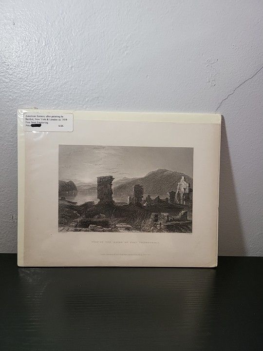 W.H. BARTLETT AMERICAN SCENERY View of the Ruins of Ft. Ticonderoga Litho