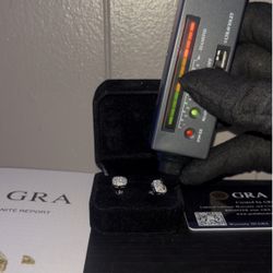 VVS1 GRA Moissanite Screw back Earrings