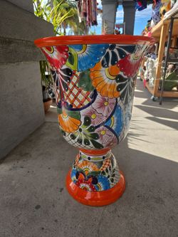 15%0ff  maceta talavera tipo copa ($95)tel (contact info removed)