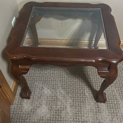 Vintage Two Cherry End Tables And One Coffee Table