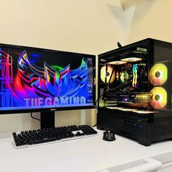 NEW ASUS Gaming PC 12 Core RYZEN5 @4,8GHz. RADEON RX6700XT 12G. 1T M2 NVme/3T HDD, 32G DDR5, Water Cooling. USB3.2, WIFI/Bluetooth. 850W PSU, 24”Monit