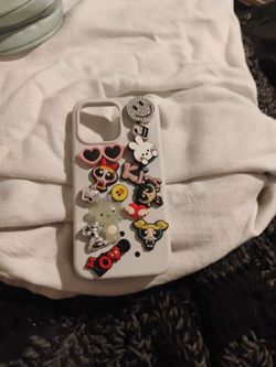 White Phone Case with 3D Charms