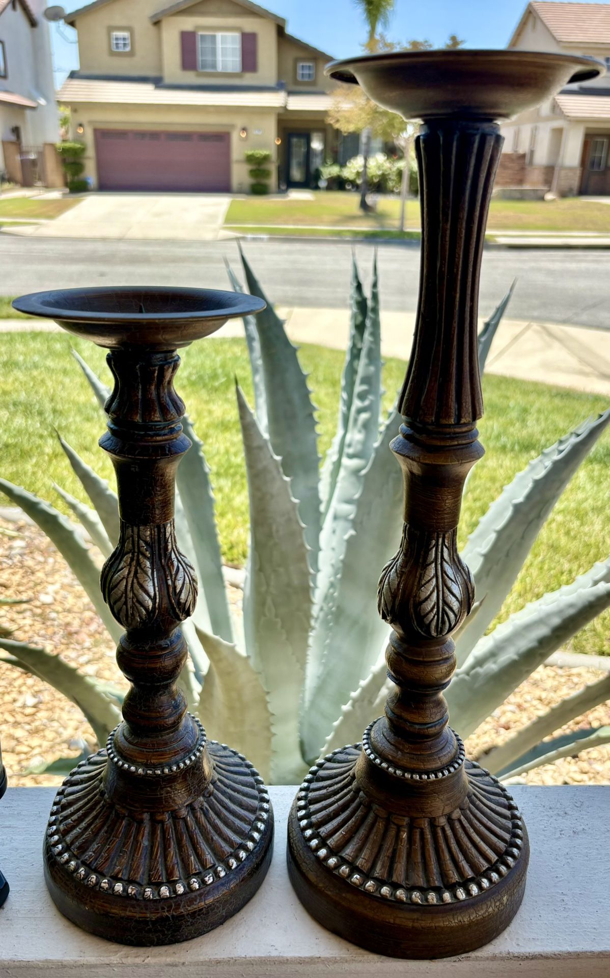 2 Wooden Candle 🕯️ Holders