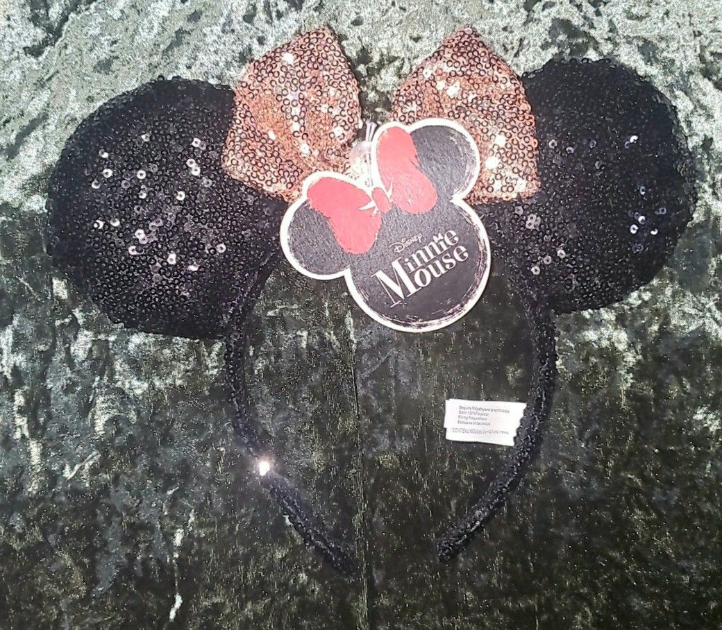 Disney Minnie Mouse Ears Rose Gold Bow