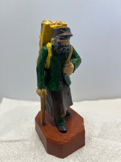 Hand-Painted Wood Carved Traveler Figurine