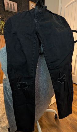 Black Distressed Skinny Jeans