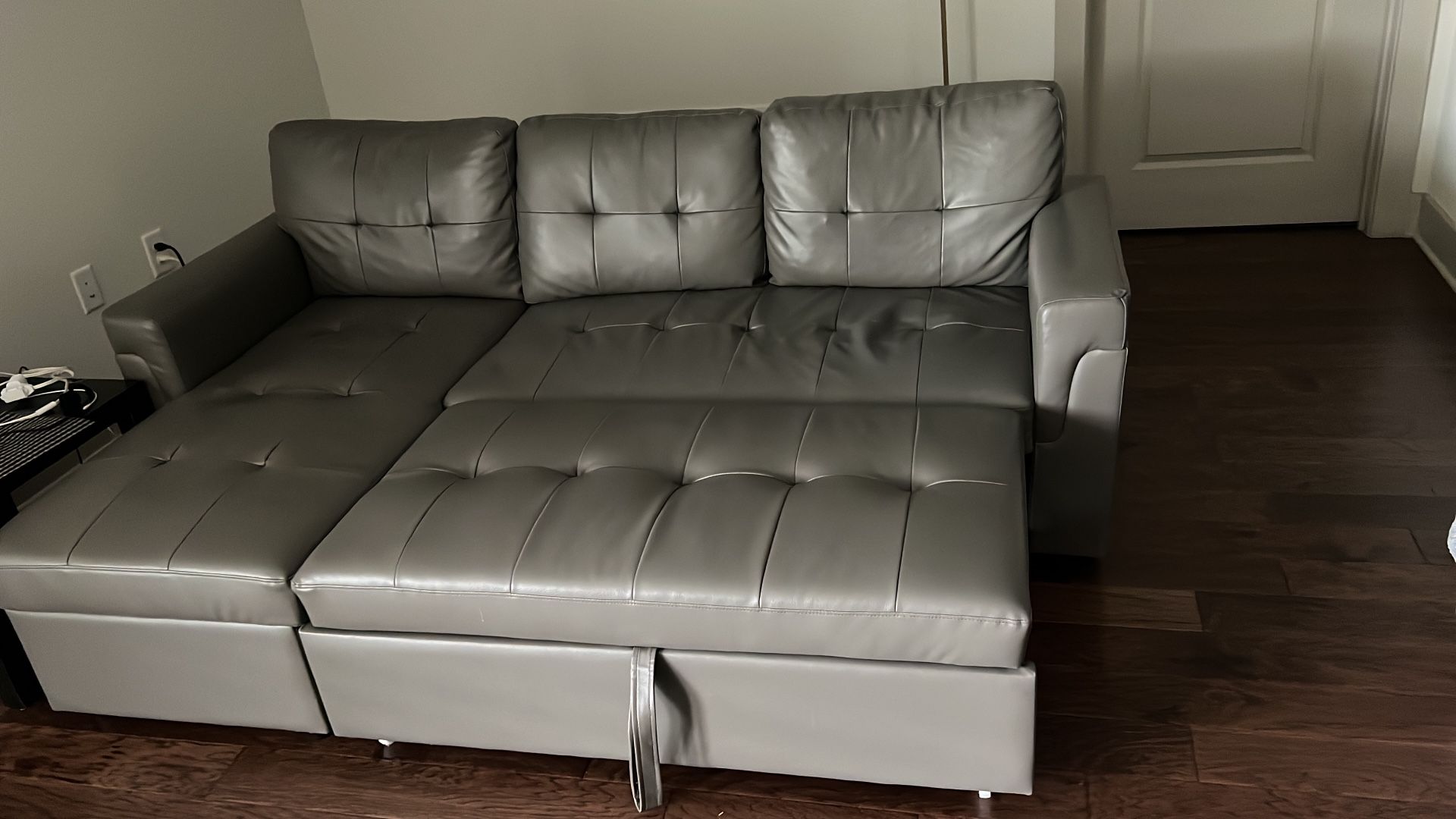 Sofa Bed- 2 in 1 Pull Out Couch Bed with Storage Chaise for Living Room
