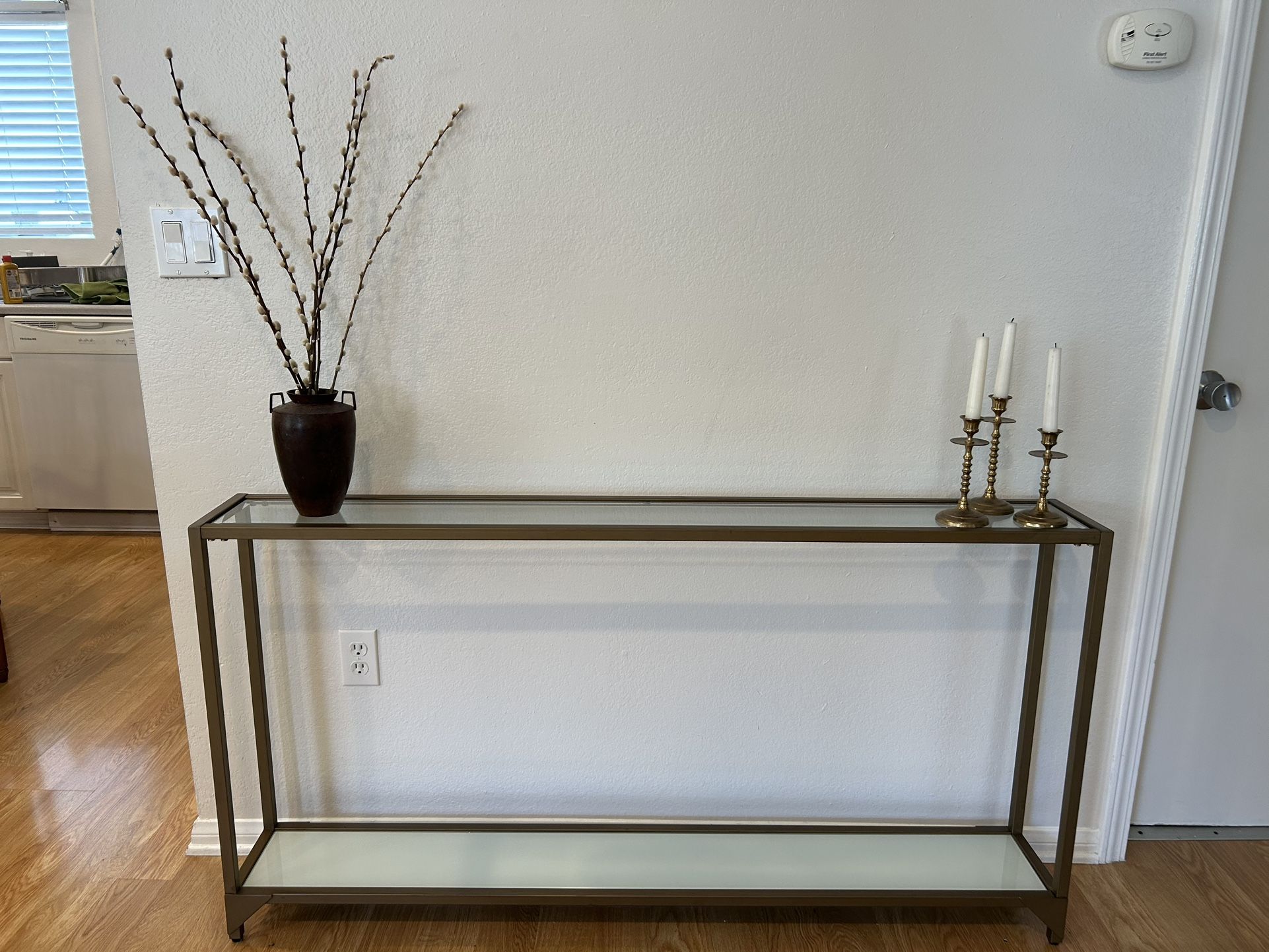 Modern Glass & Metal Console Table