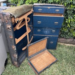 Antique Hartmann wardrobe Steamer Trunk