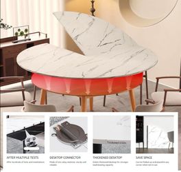 Folding Round Table Top Extender 55'' inch Wood Round Table Top No Legs Foldable Replace for Indoor Outdoor Patio Table Heavy-Duty Portable Table Exte
