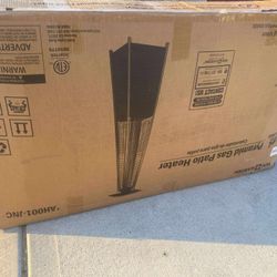 Outdoor 48,000 BTU Pyramid Propane Gas Patio Heater with Wheels, Powder-Coated