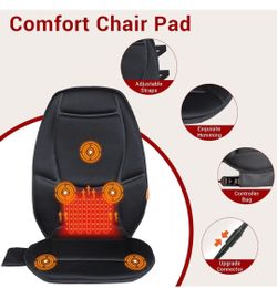 (New in Box) CARSHION Back Massager Chair Pad, Vibration Massage Seat Cushion, Back Massager with Heat, Seat Warmer for Pain Relief, Chair Massager f