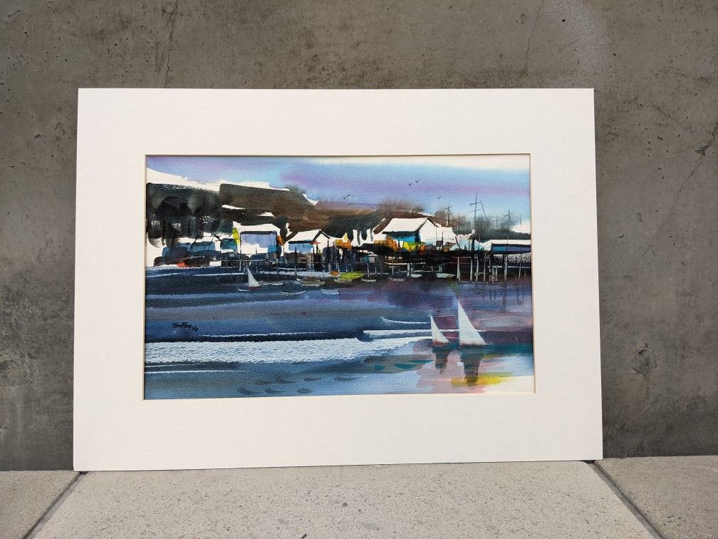 Tom Fong Original Signed Watercolor Painting