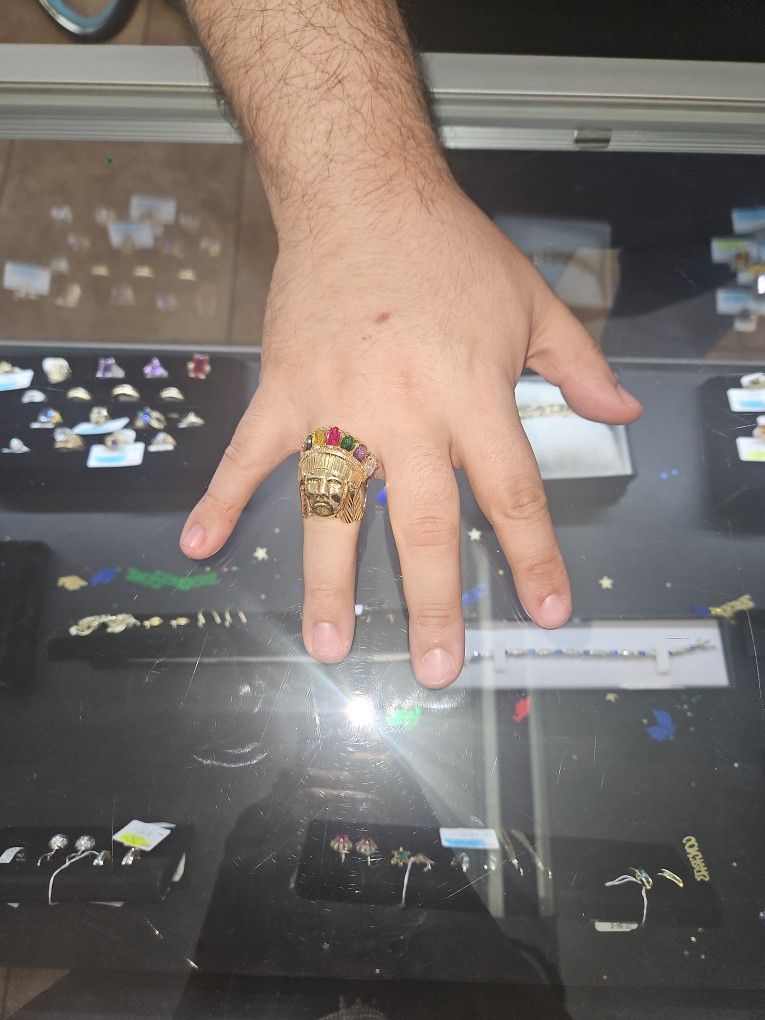 Egyptian Head Gold Ring