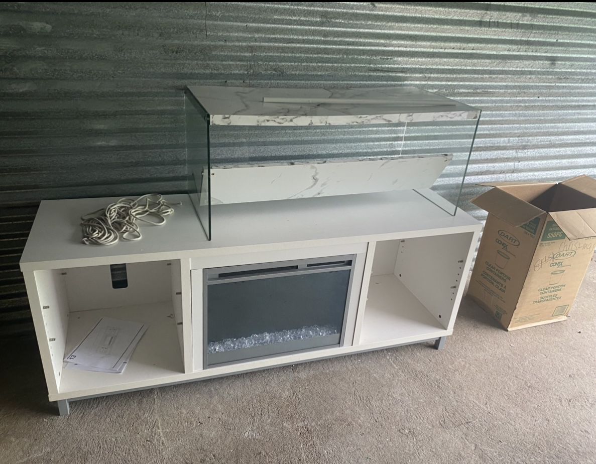 Tv Stand With Crystal Fire Place